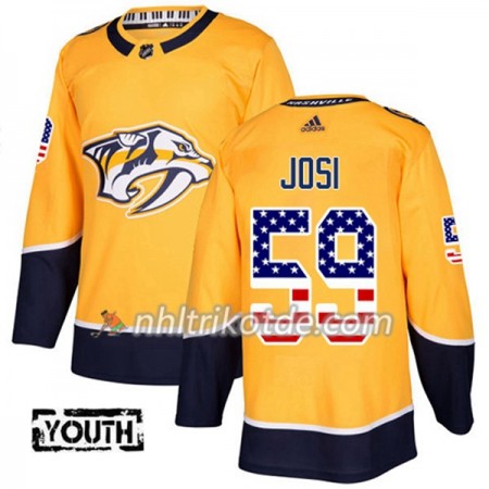 Nashville Predators Trikot Roman Josi 59 Adidas 2017-2018 Gold USA Flag Fashion Authentic - Kinder